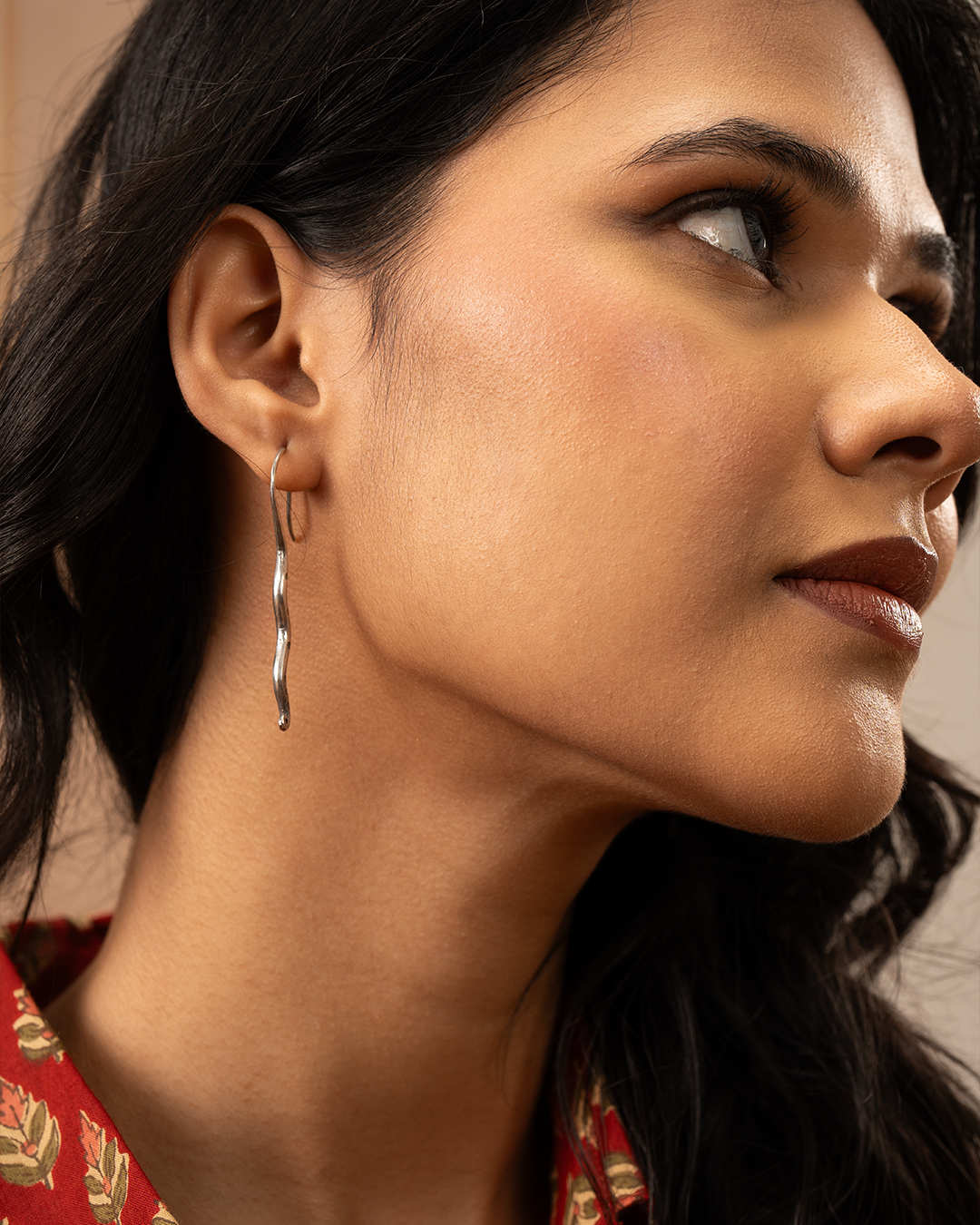 Antique Silver Snake Dangle Earrings