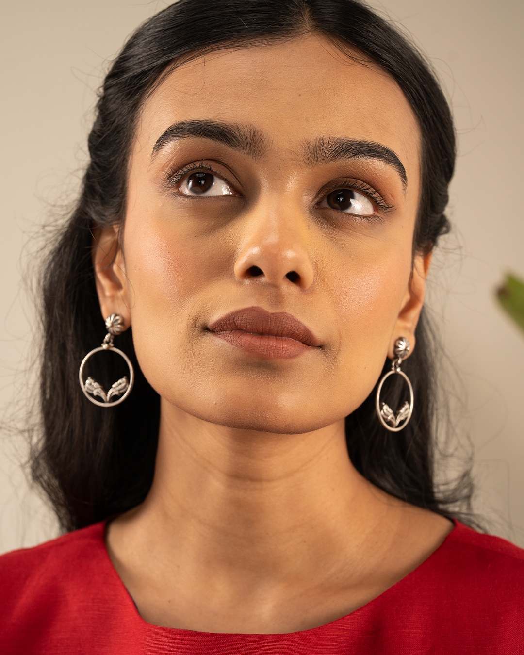 Antique Silver Peacock Dangle Earrings