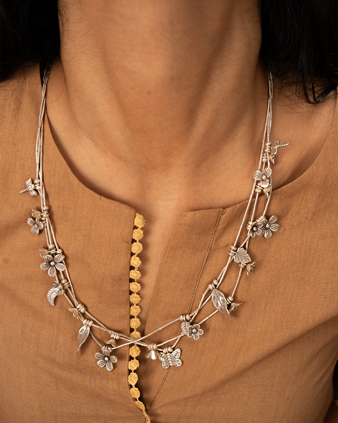 Antique Silver Charms Necklace