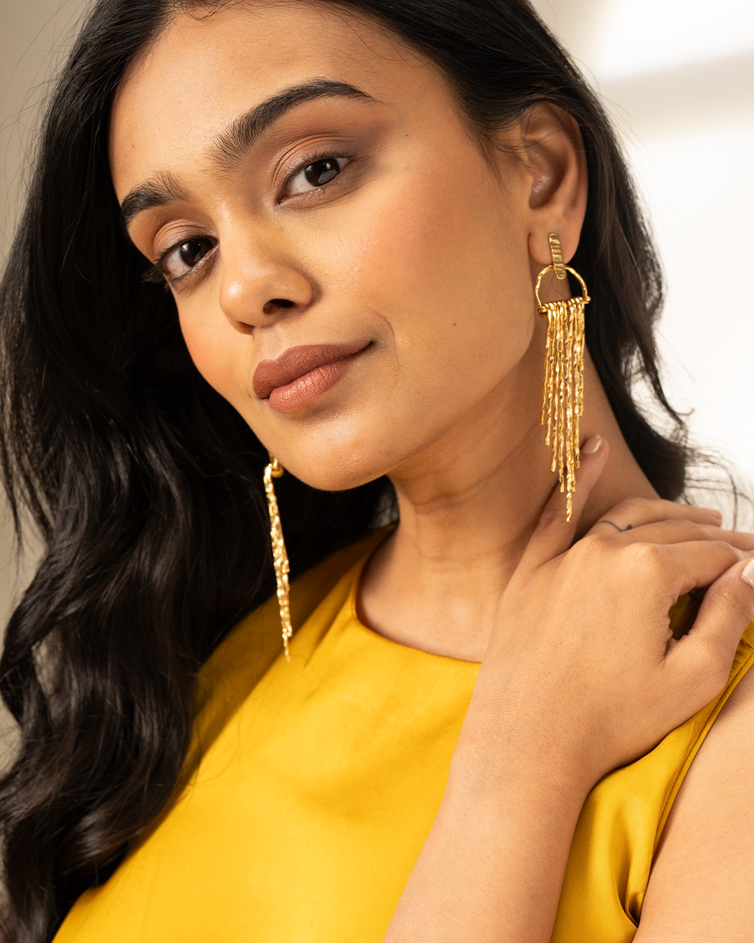 Gold Statement Dangle Earrings